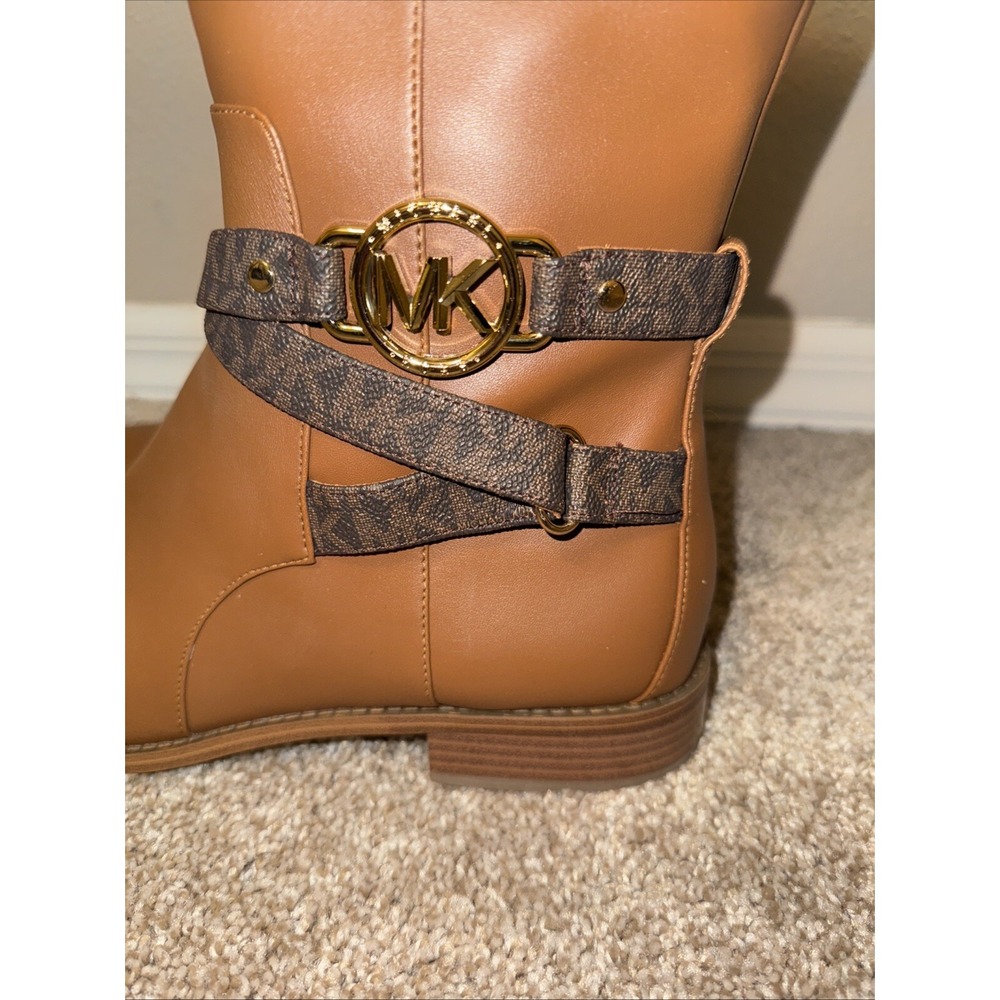 Michael Kors Rory Sz 10M Knee High Riding Boots Faux Leather Yellowstone Cowgirl - Picture 8 of 16